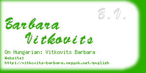 barbara vitkovits business card